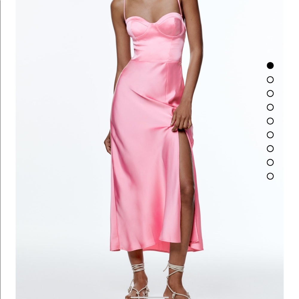 Satin effect print dress